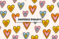 Colorful Hearts Pattern Retro Hearts Background Product Image 1