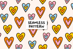 Colorful Hearts Pattern Retro Hearts Background Product Image 1
