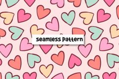 Cute Hearts Pattern Colorful Hearts Background. Product Image 1