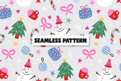 Christmas Pattern Winter Snowman Background Product Image 1