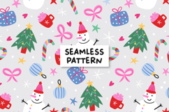 Christmas Pattern Winter Snowman Background Product Image 1