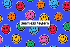 Emoji pattern. Emoticons paper. Seamless pattern. Vector Product Image 1