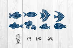 Set of Decorative Hand-Drawn Fish Illustrations Product Image 1