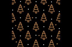 Pattern hand drawn christmas tree art design on black 01 Product Image 2