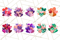 Valentine Hearts Clipart Glitter Heart PNG Patterned Graphic Product Image 5