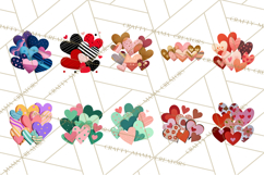 Valentine Hearts Clipart Glitter Heart PNG Patterned Graphic Product Image 4