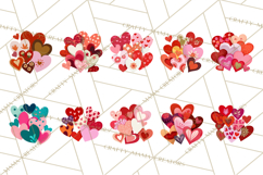 Valentine Hearts Clipart Glitter Heart PNG Patterned Graphic Product Image 3