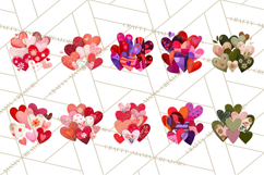 Valentine Hearts Clipart Glitter Heart PNG Patterned Graphic Product Image 6