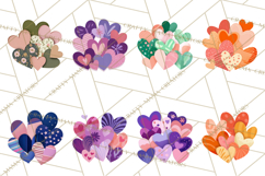 Valentine Hearts Clipart Glitter Heart PNG Patterned Graphic Product Image 8