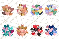 Valentine Hearts Clipart Glitter Heart PNG Patterned Graphic Product Image 2