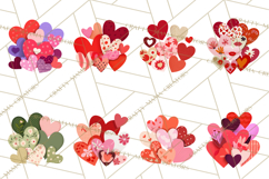 Valentine Hearts Clipart Glitter Heart PNG Patterned Graphic Product Image 10