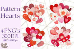 Valentine Hearts Clipart Glitter Heart PNG Patterned Graphic Product Image 1
