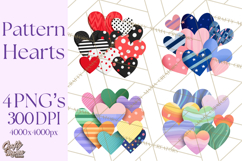 Valentine Hearts Clipart Glitter Heart PNG Patterned Graphic Product Image 1