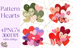 Valentine Hearts Clipart Glitter Heart PNG Patterned Graphic Product Image 1