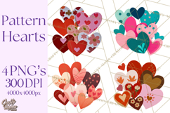 Valentine Hearts Clipart Glitter Heart PNG Patterned Graphic Product Image 1
