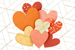 Valentine Hearts Clipart Glitter Heart PNG Patterned Graphic Product Image 4