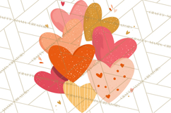 Valentine Hearts Clipart Glitter Heart PNG Patterned Graphic Product Image 5