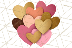 Valentine Hearts Clipart Glitter Heart PNG Patterned Graphic Product Image 3