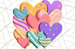 Valentine Hearts Clipart Glitter Heart PNG Patterned Graphic Product Image 2