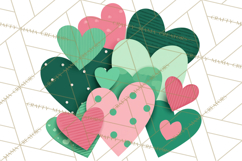 Valentine Hearts Clipart Glitter Heart PNG Patterned Graphic Product Image 4