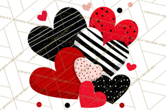 Valentine Hearts Clipart Glitter Heart PNG Patterned Graphic Product Image 5
