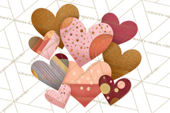 Valentine Hearts Clipart Glitter Heart PNG Patterned Graphic Product Image 3