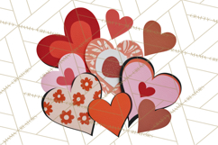 Valentine Hearts Clipart Glitter Heart PNG Patterned Graphic Product Image 4