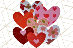 Valentine Hearts Clipart Glitter Heart PNG Patterned Graphic Product Image 2