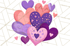 Valentine Hearts Clipart Glitter Heart PNG Patterned Graphic Product Image 4