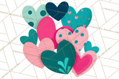 Valentine Hearts Clipart Glitter Heart PNG Patterned Graphic Product Image 4