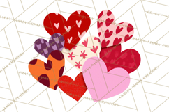 Valentine Hearts Clipart Glitter Heart PNG Patterned Graphic Product Image 2