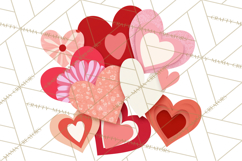 Valentine Hearts Clipart Glitter Heart PNG Patterned Graphic Product Image 4