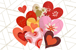 Valentine Hearts Clipart Glitter Heart PNG Patterned Graphic Product Image 3