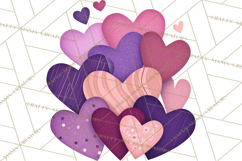 Valentine Hearts Clipart Glitter Heart PNG Patterned Graphic Product Image 5
