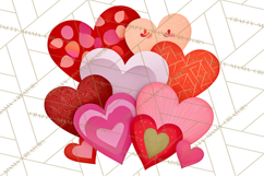 Valentine Hearts Clipart Glitter Heart PNG Patterned Graphic Product Image 5