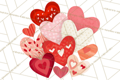 Valentine Hearts Clipart Glitter Heart PNG Patterned Graphic Product Image 2