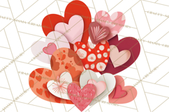 Valentine Hearts Clipart Glitter Heart PNG Patterned Graphic Product Image 3