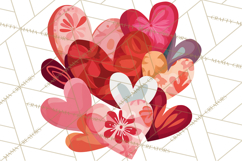 Valentine Hearts Clipart Glitter Heart PNG Patterned Graphic Product Image 5