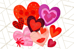 Valentine Hearts Clipart Glitter Heart PNG Patterned Graphic Product Image 3