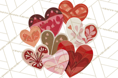 Valentine Hearts Clipart Glitter Heart PNG Patterned Graphic Product Image 4