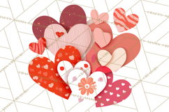 Valentine Hearts Clipart Glitter Heart PNG Patterned Graphic Product Image 2
