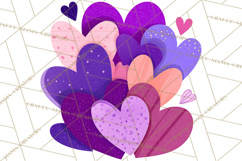 Valentine Hearts Clipart Glitter Heart PNG Patterned Graphic Product Image 2