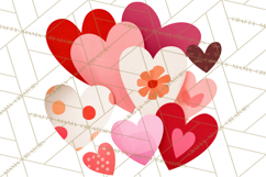 Valentine Hearts Clipart Glitter Heart PNG Patterned Graphic Product Image 4