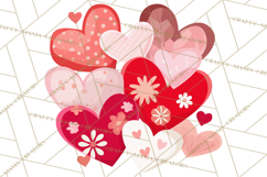 Valentine Hearts Clipart Glitter Heart PNG Patterned Graphic Product Image 5