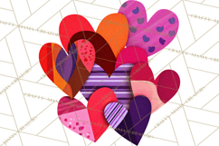 Valentine Hearts Clipart Glitter Heart PNG Patterned Graphic Product Image 2