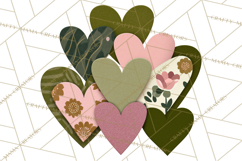 Valentine Hearts Clipart Glitter Heart PNG Patterned Graphic Product Image 4