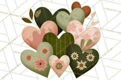 Valentine Hearts Clipart Glitter Heart PNG Patterned Graphic Product Image 5