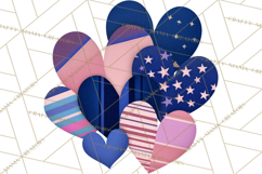 Valentine Hearts Clipart Glitter Heart PNG Patterned Graphic Product Image 2