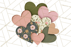 Valentine Hearts Clipart Glitter Heart PNG Patterned Graphic Product Image 3