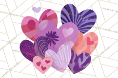 Valentine Hearts Clipart Glitter Heart PNG Patterned Graphic Product Image 4